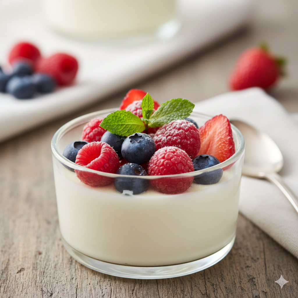 Pannacotta med friske bær